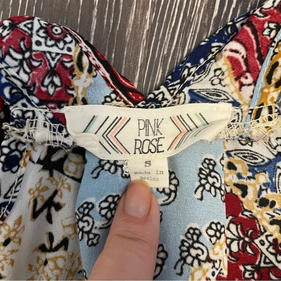 Pink Rose Tank Top Patchwork Design Size Small - Picture 4 of 13